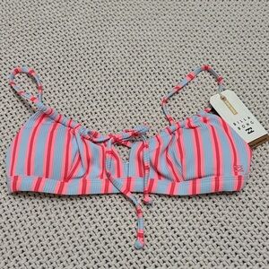 NWT Billabong Surf Stripe Coco - Eco-Conscious Bralette Bikini Top - Size Medium